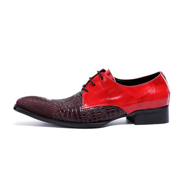 Lace-up Wedding Dress Oxfords For Men Genuine Leat