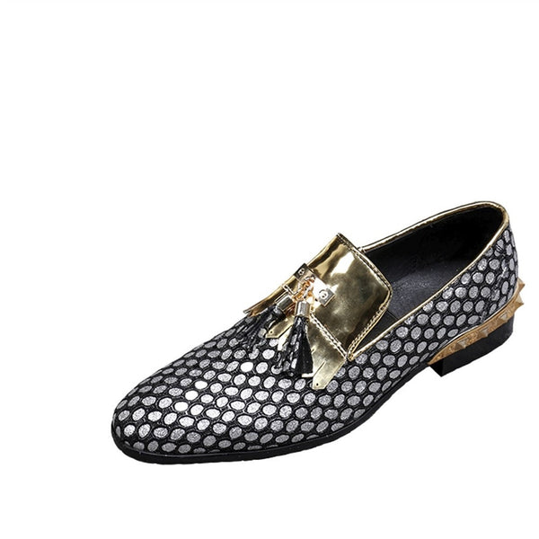 Luxury Gold Tassel Loafer for Men Genuine Leather 