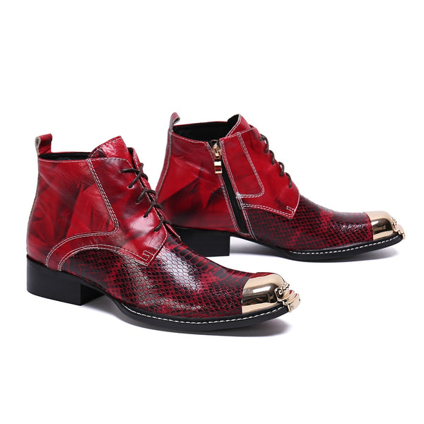 Ankle Boot For Men High Top Boot Lace Up Style Pre