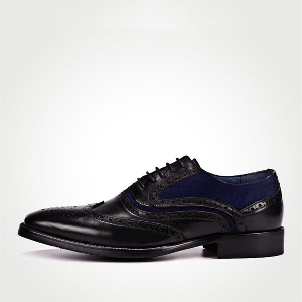 Two Tones Carving Full Brogue Oxford for Men Forma