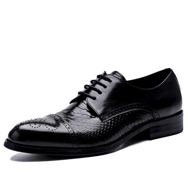 Cap Toe Oxfords for Men Lace Up Style Quarter Brog