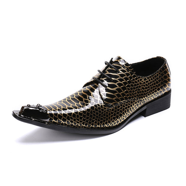 Metal Toe Cocktail Party Dress Oxfords for Men Gen