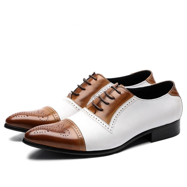 Cap Toe Oxfords for Men Lace Up Style Semi Brogue 