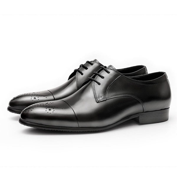 Carving Pointed Captoe Derby Oxford Shoes for Men 