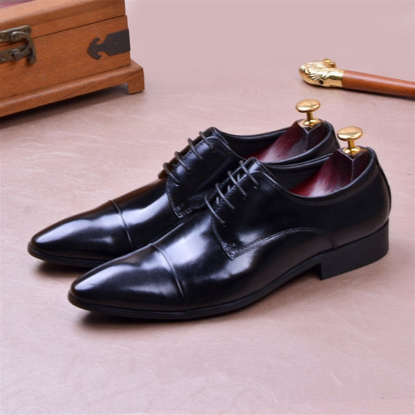 Premium Genuine Leather Derby Shoes for Men Lace U