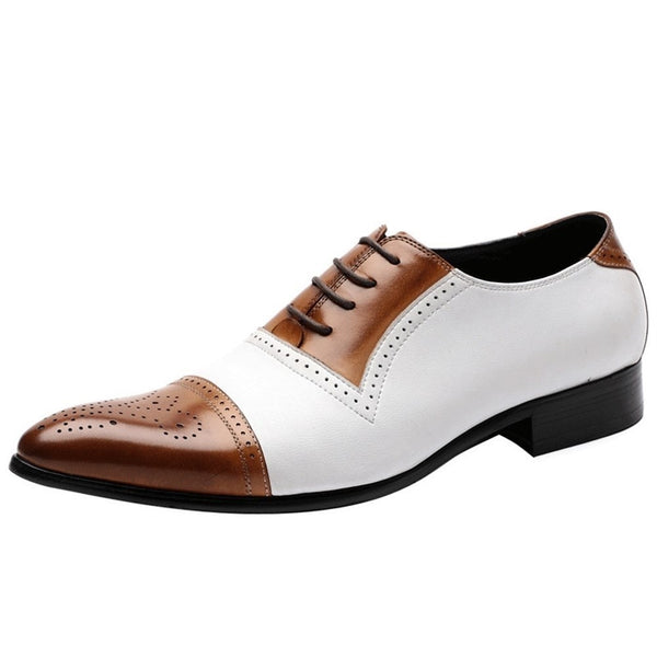 Cap Toe Oxfords for Men Lace Up Style Semi Brogue 