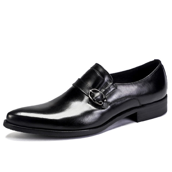 Burnished Pointed Toe Oxford for Men Formal Shoes 