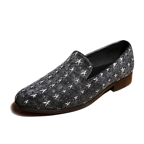 Star Print Loafer for Men Slip on Style Casual Smo