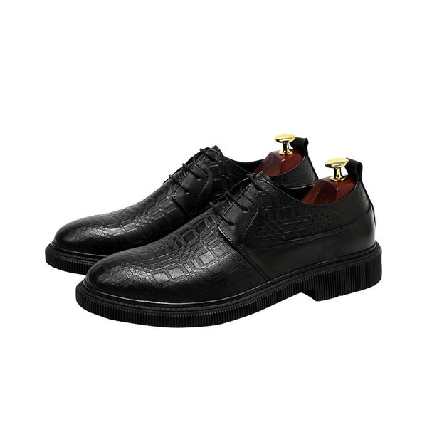 Embossed Oxford Shoes for Men Derby Shoes Block He