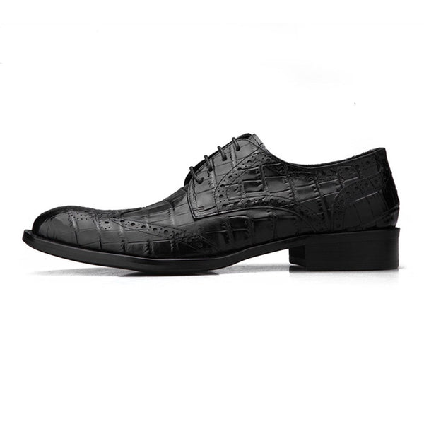 Pointed Toe Full Brogue Oxford for Men Formal Shoe