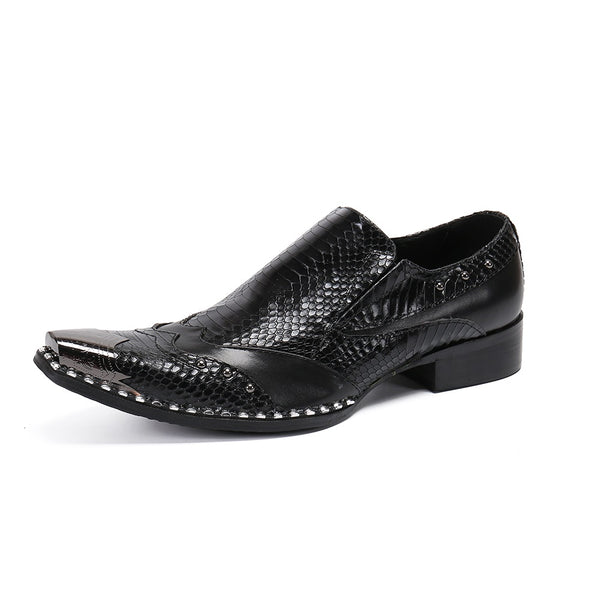 Exquisite Metal Square Toe Oxfords for Men Slip On