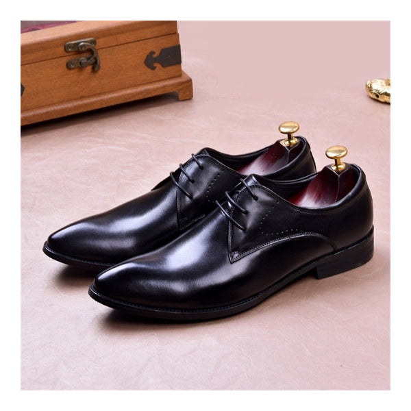 Burnished Pointed Toe Business Oxford for Men Form