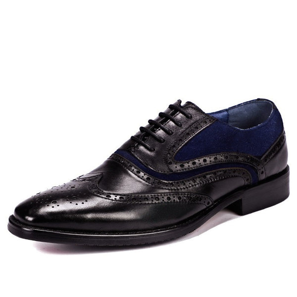 Two Tones Carving Full Brogue Oxford for Men Forma