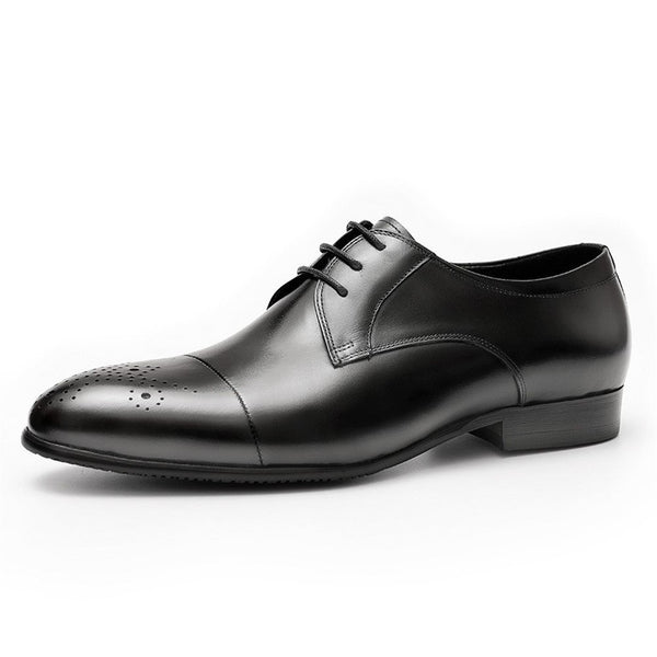 Carving Pointed Captoe Derby Oxford Shoes for Men 