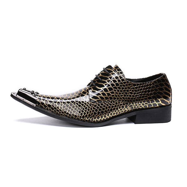 Metal Toe Cocktail Party Dress Oxfords for Men Gen