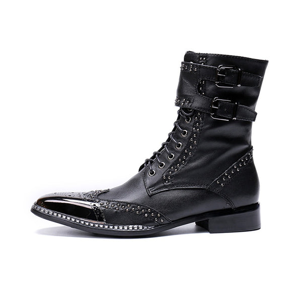 Ankle Boot for Man High Top Boot Lace Up Style Hig